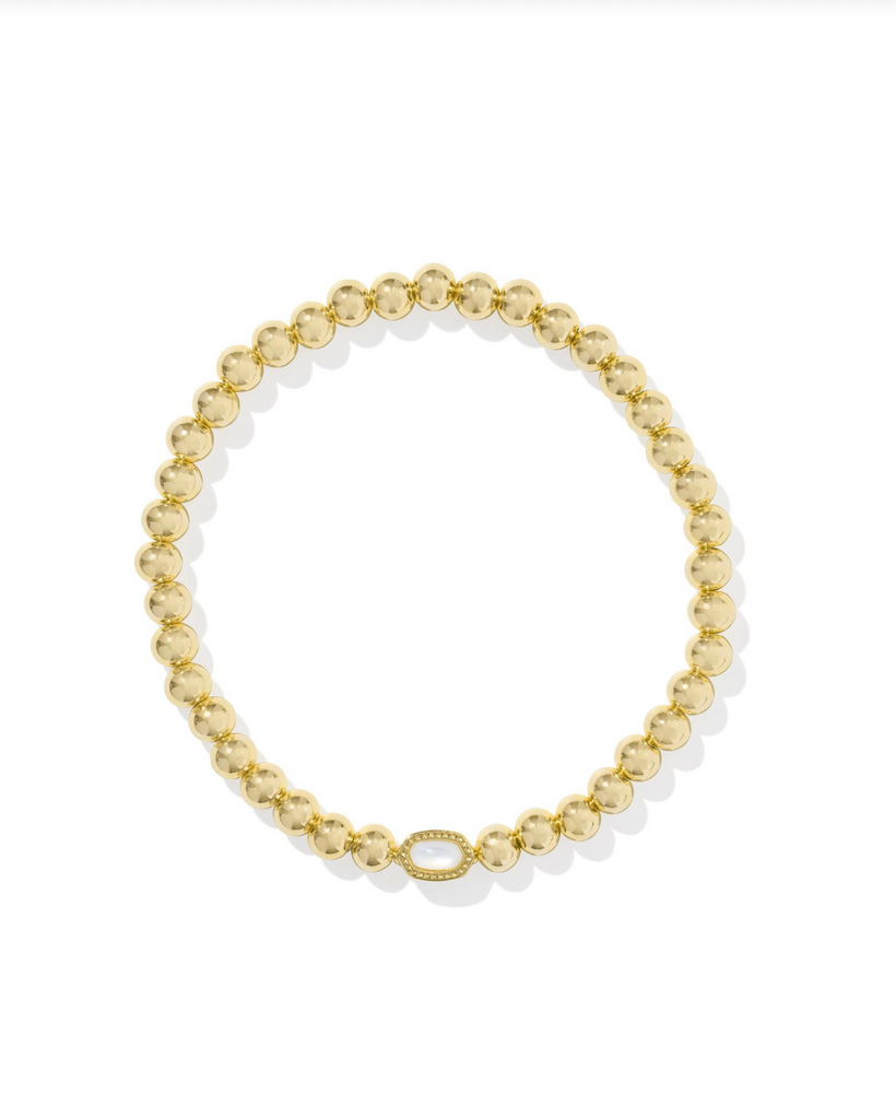 Mini Elaina Stretch Bracelet Jewelry Kendra Scott Gold Ivory Mother of Pearl