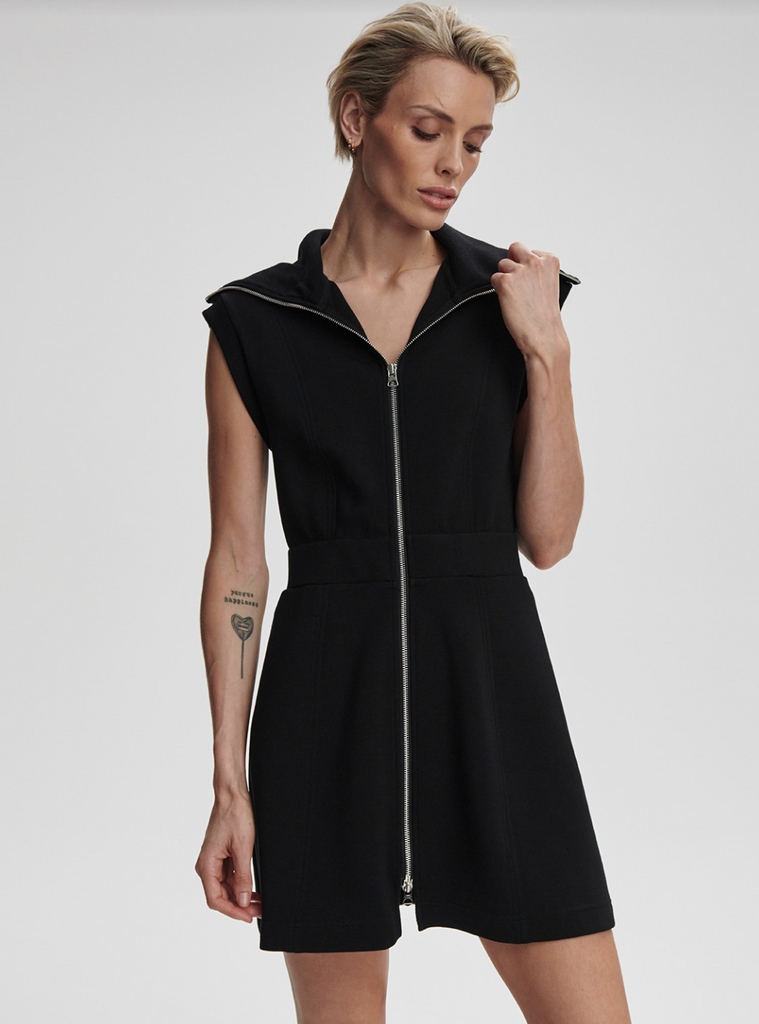 Rebecca Zip Through Dress Clothing Varley Black XS