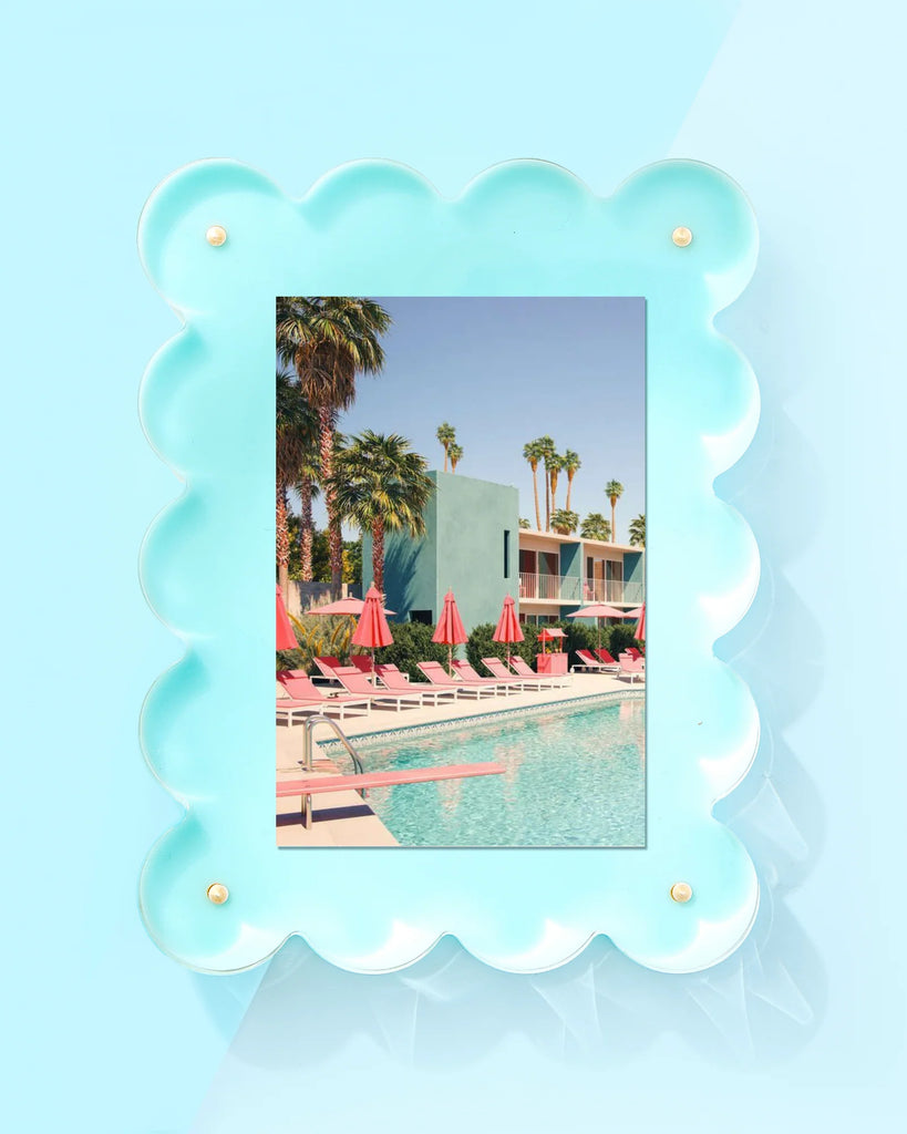 Scalloped Acrylic Picture Frame Home Peacocks & Pearls Seafoam  