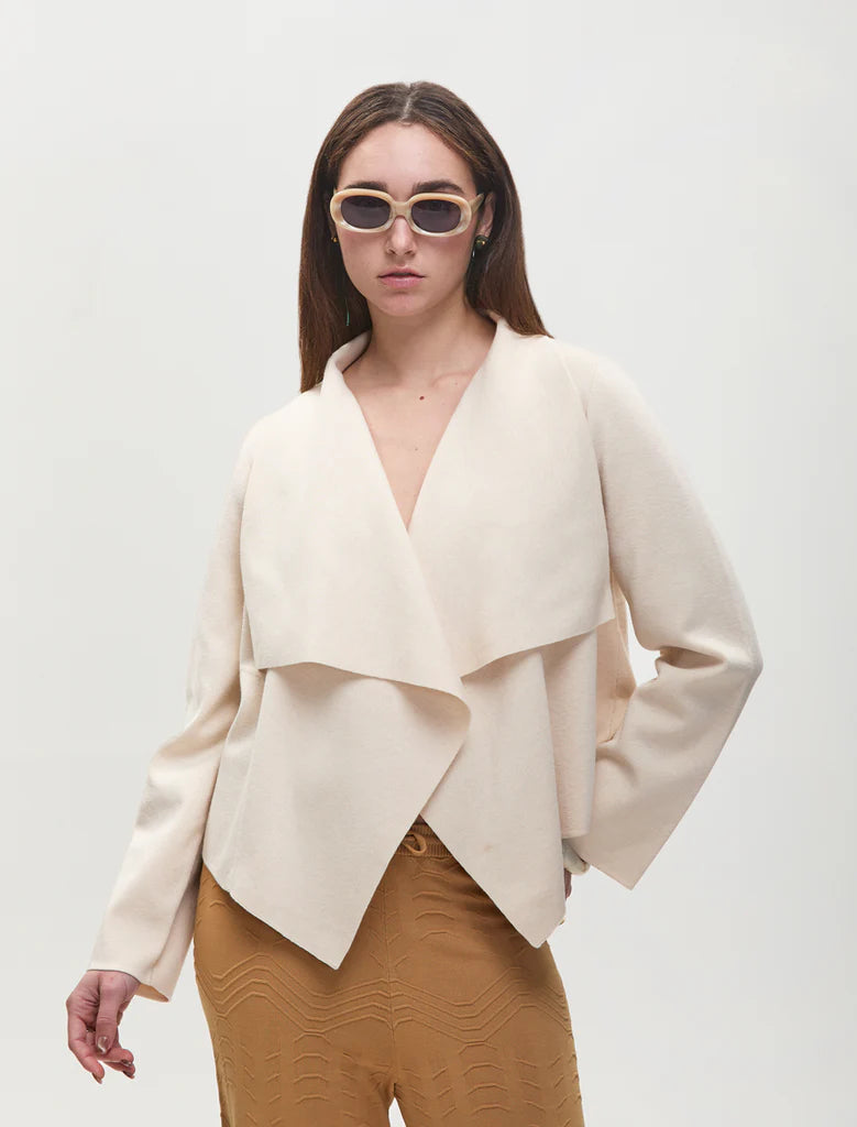 Odeon Cardigan Clothing Peacocks & Pearls Ecru S/M