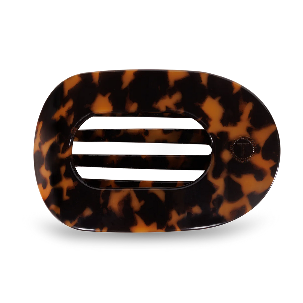 Flat Round Hair Clip Accessories Teleties Small Tortoise