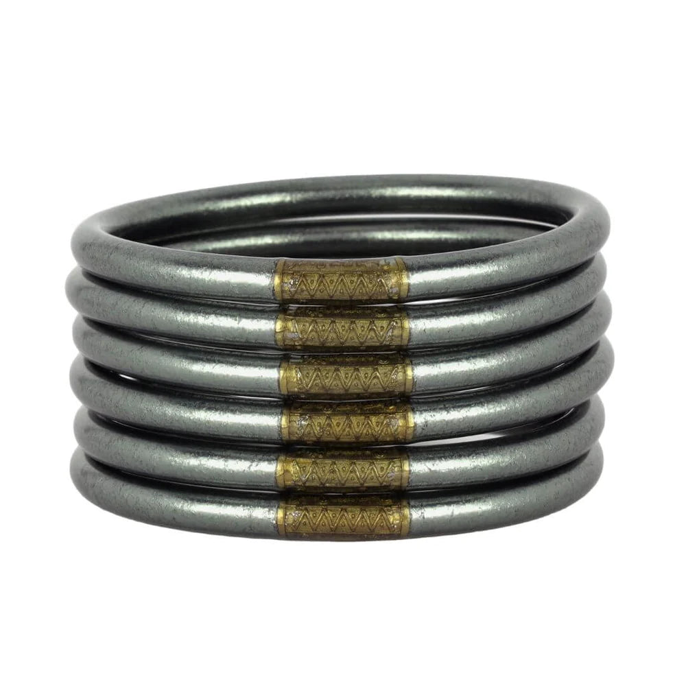 All Weather Bangles Set of 6 Jewelry BuDhaGirl Graphite S 