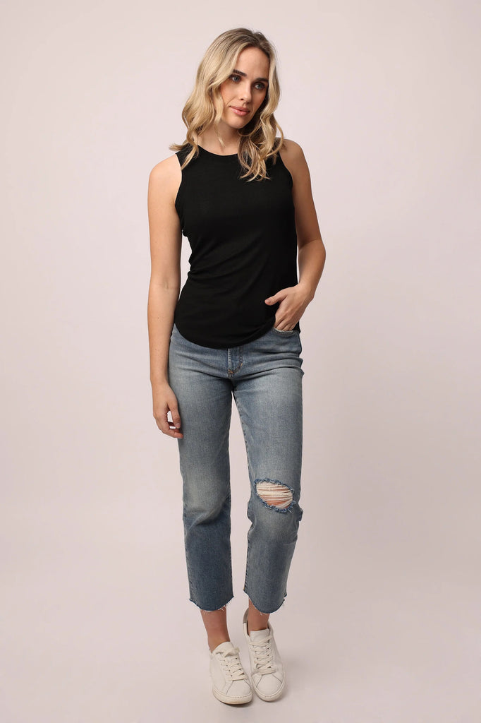 Cleo Ribbed Tank Clothing Peacocks & Pearls   