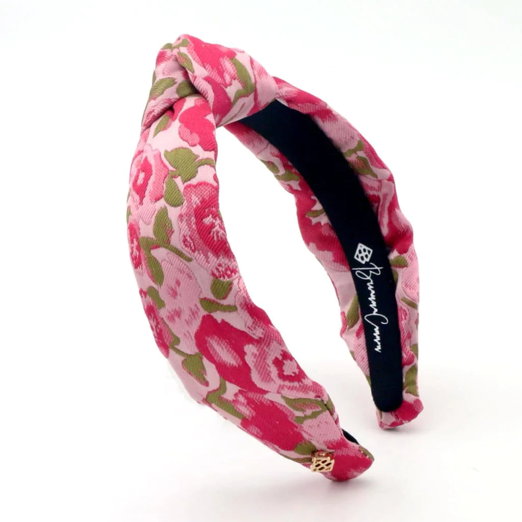 Pink Floral Brocade Headband Accessories Brianna Cannon Pink Youth 