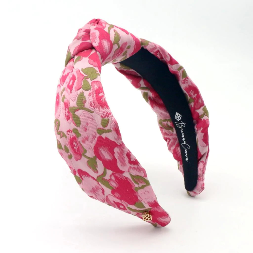 Pink Floral Brocade Headband Accessories Brianna Cannon Pink Adult 