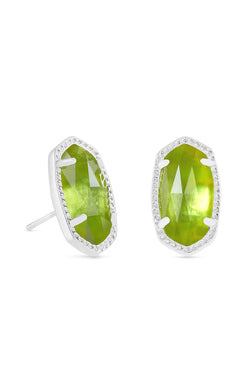 Ellie Stud Jewelry Kendra Scott Silver Peridot Illusion  
