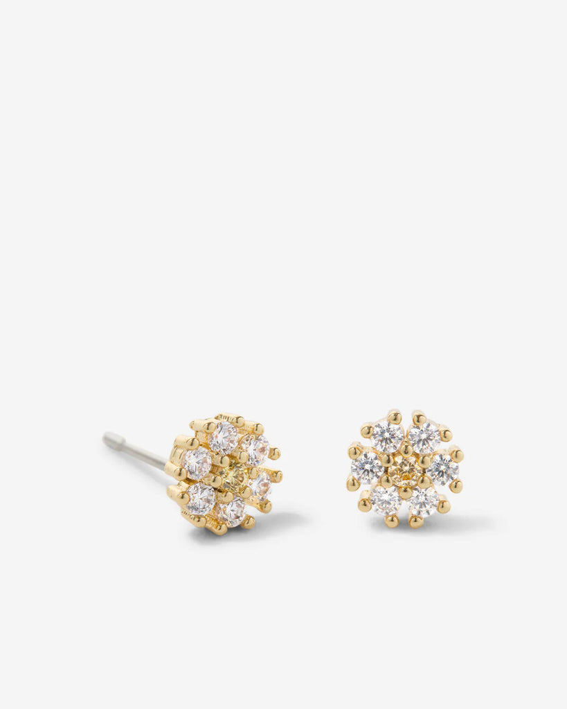 Bloom Stud Earrings Jewelry Bryan Anthony's Gold Clear  
