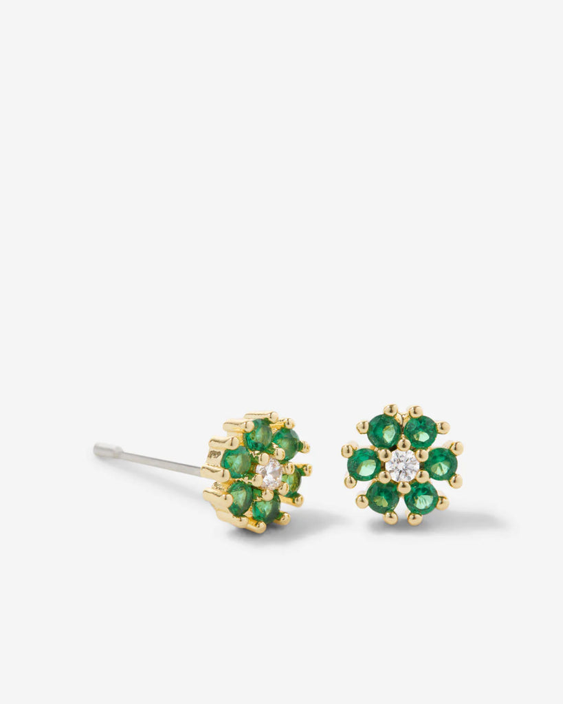 Bloom Stud Earrings Jewelry Bryan Anthony's Gold Green  