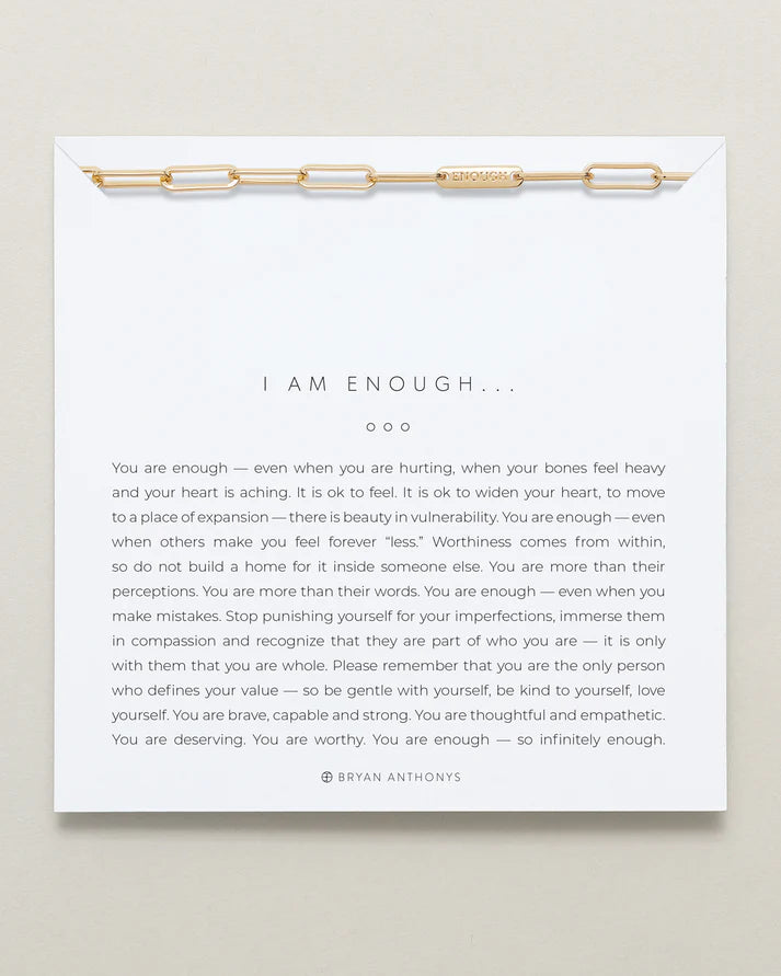 I Am Enough Necklace Jewelry Bryan Anthony's Gold  