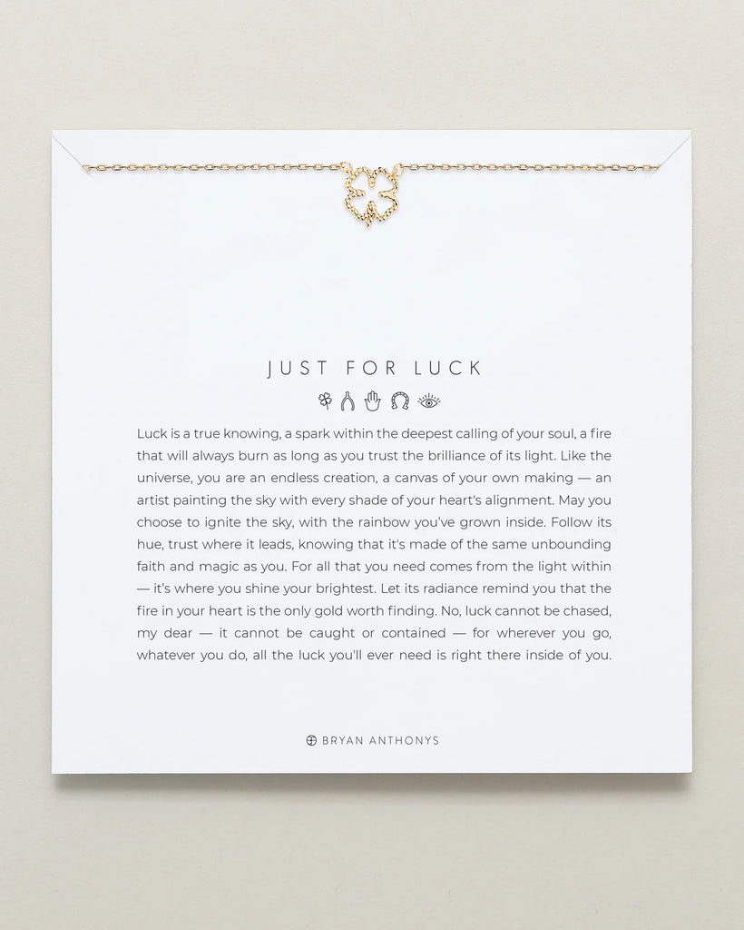 Just For Luck Collection Necklace Jewelry Bryan Anthony's Gold Clover 
