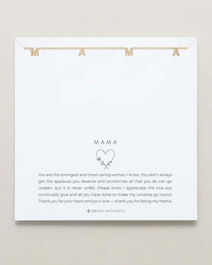 Mama Crystal Necklace Jewelry Bryan Anthony's Gold  