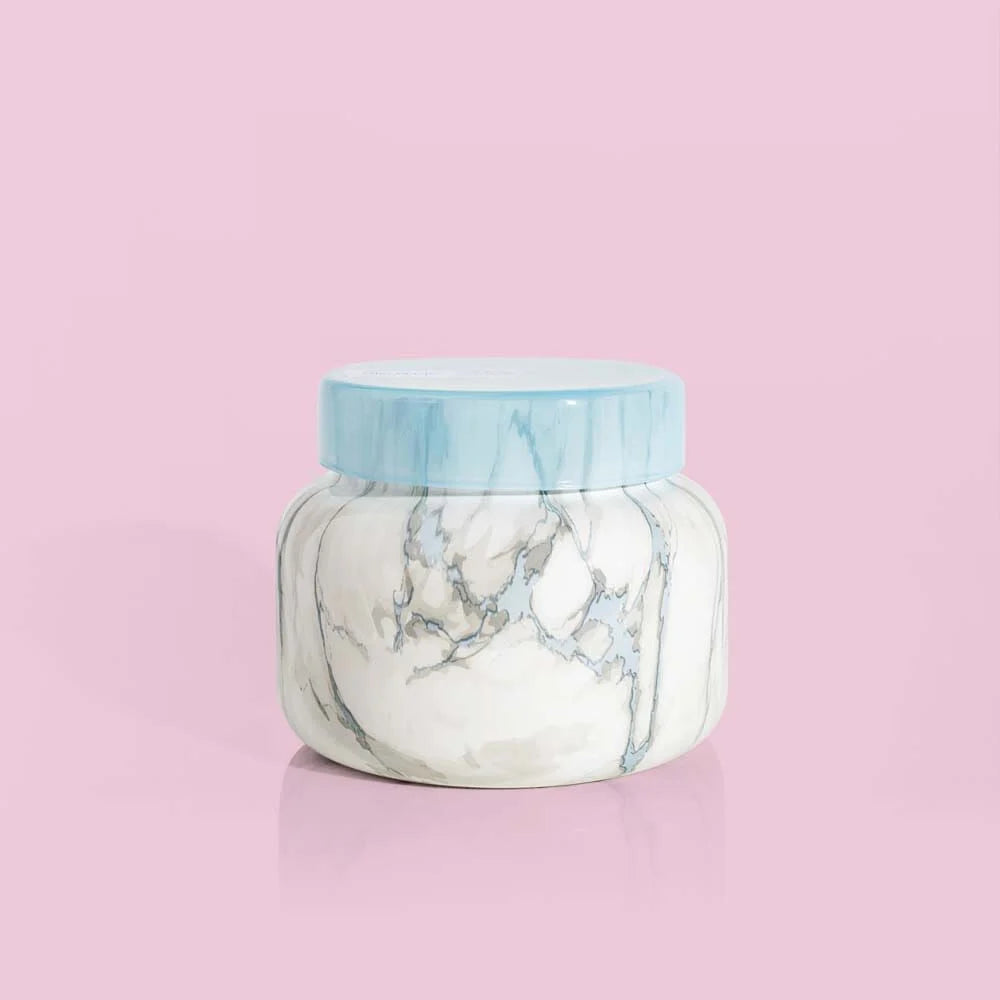 Blue Jean Modern Marble Jar Candle Home Capri Blue   