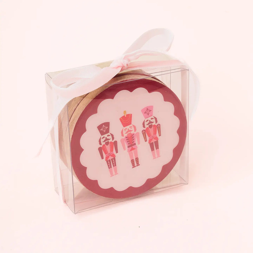 Wood Coaster Set Sale Peacocks & Pearls Nutcrackers