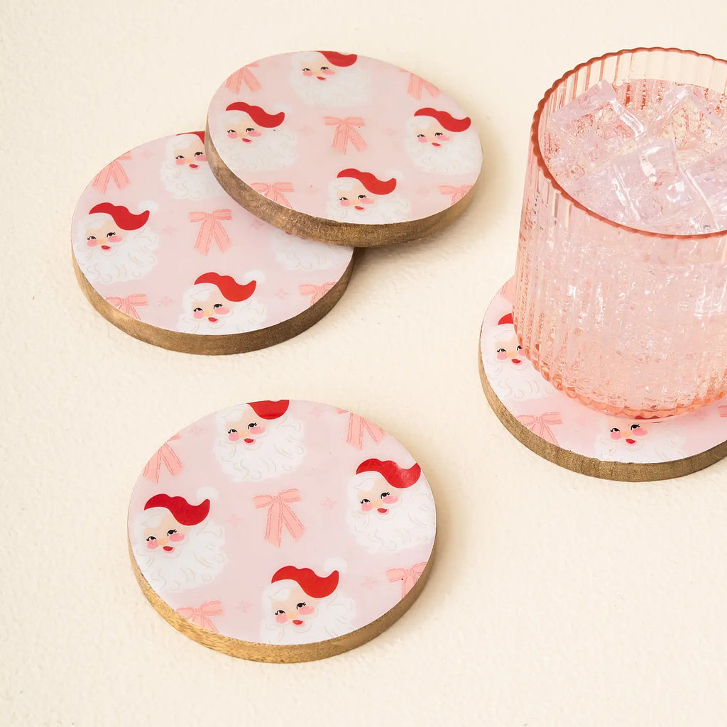 Wood Coaster Set Sale Peacocks & Pearls
