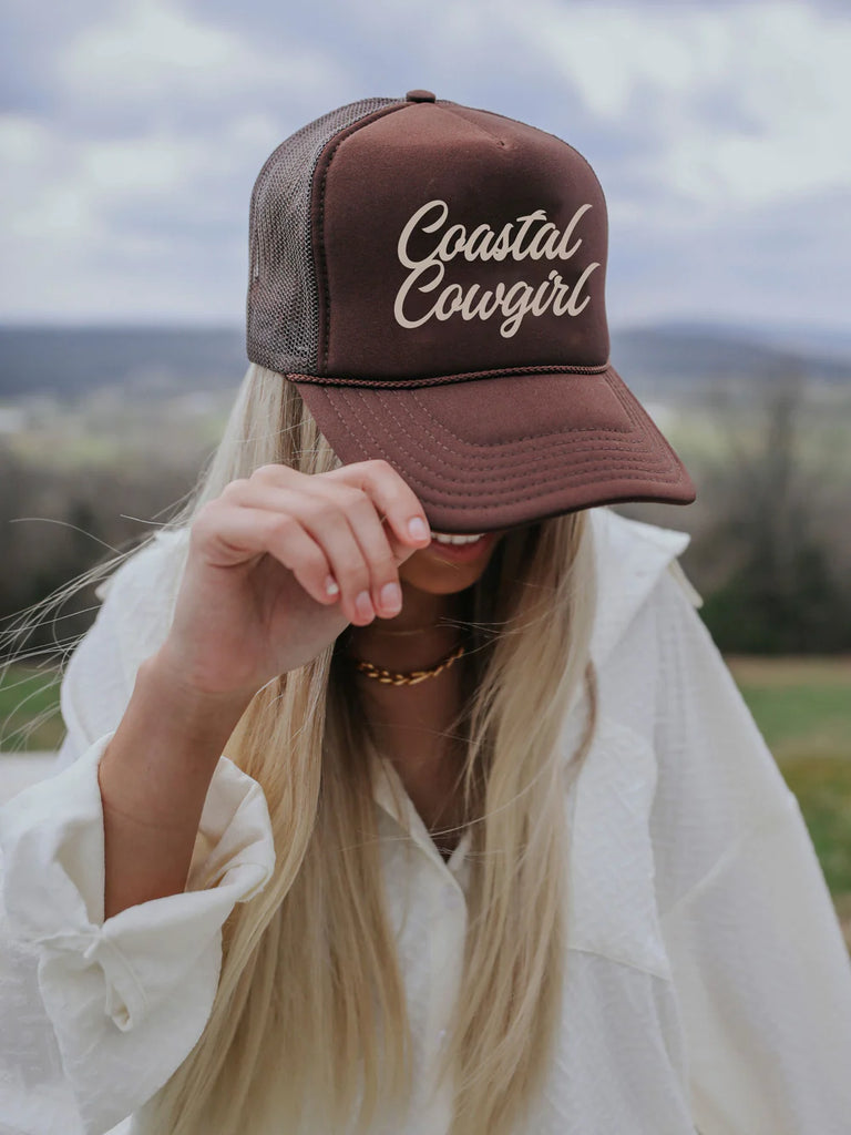 Coastal Cowgirl Trucker Accessories Peacocks & Pearls Brown  