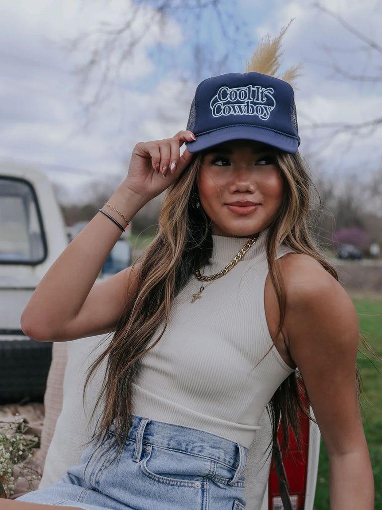 Cool It Cowboy Trucker Sale Peacocks & Pearls Navy