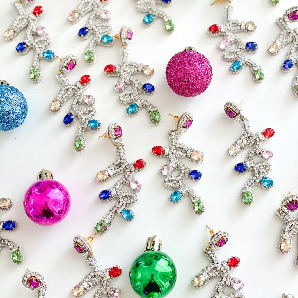Holiday Lights Earrings Jewelry Peacocks & Pearls Silver  