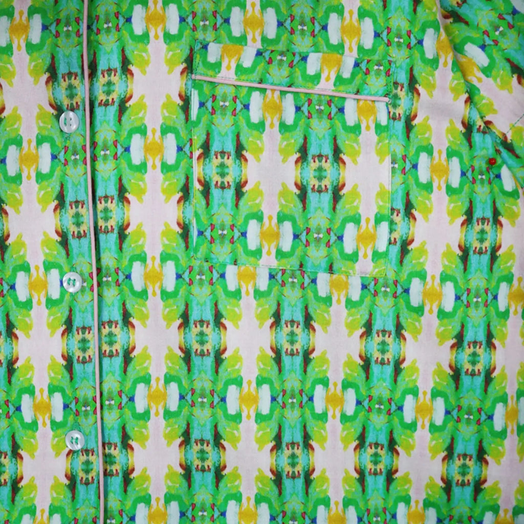 Flora Green Scalloped PJ Set Clothing Peacocks & Pearls Green XS