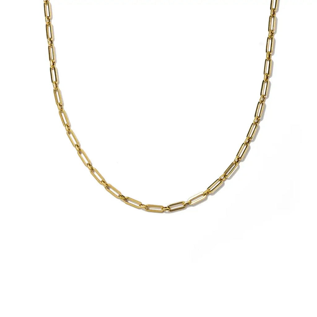 Paper Clip Chain Necklace Jewelry Peacocks & Pearls Gold