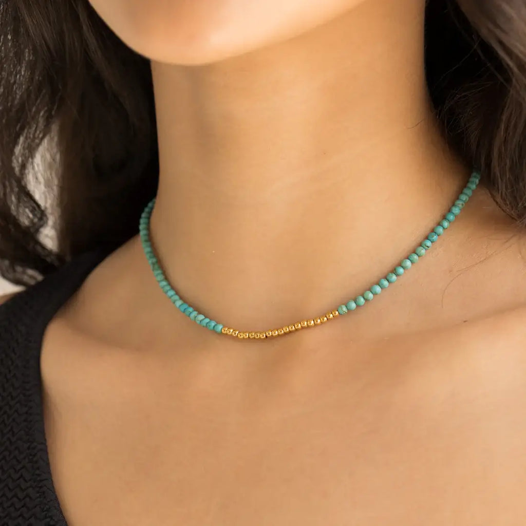 Turquoise Beads Necklace Jewelry Peacocks & Pearls