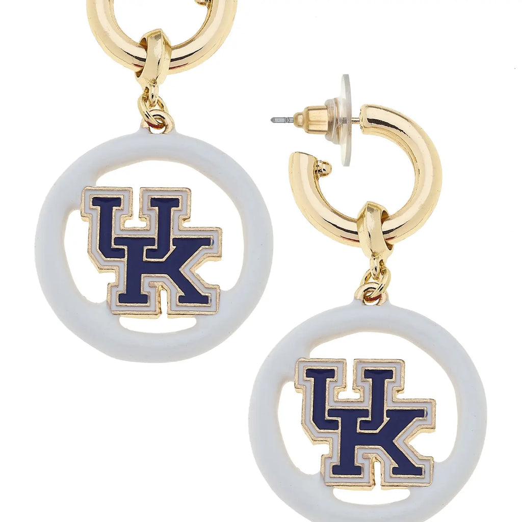 Kentucky Wildcats Logo Medallion Earrings Jewelry Peacocks & Pearls