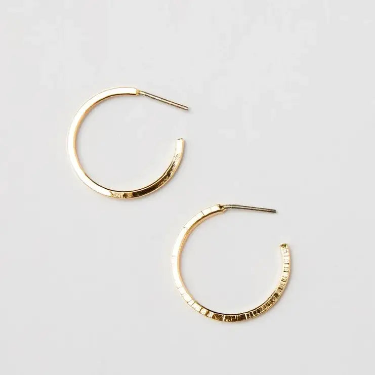 Thin Hammered Hoops Jewelry Peacocks & Pearls Gold