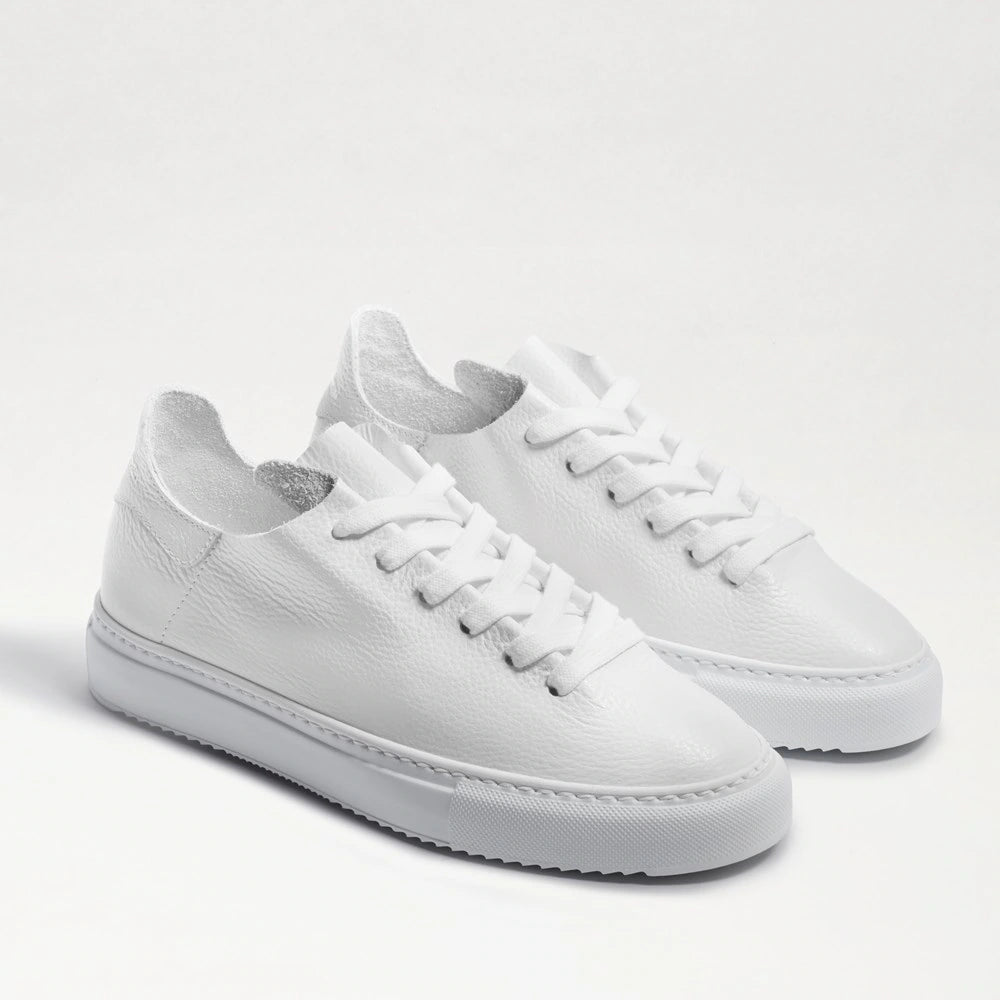 Poppy Lace-Up Sneaker Shoes Sam Edelman White Leather 6 