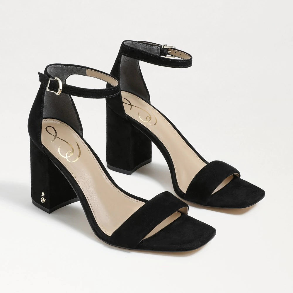 Daniella Block Heel Shoes Sam Edelman Suede Black 6 