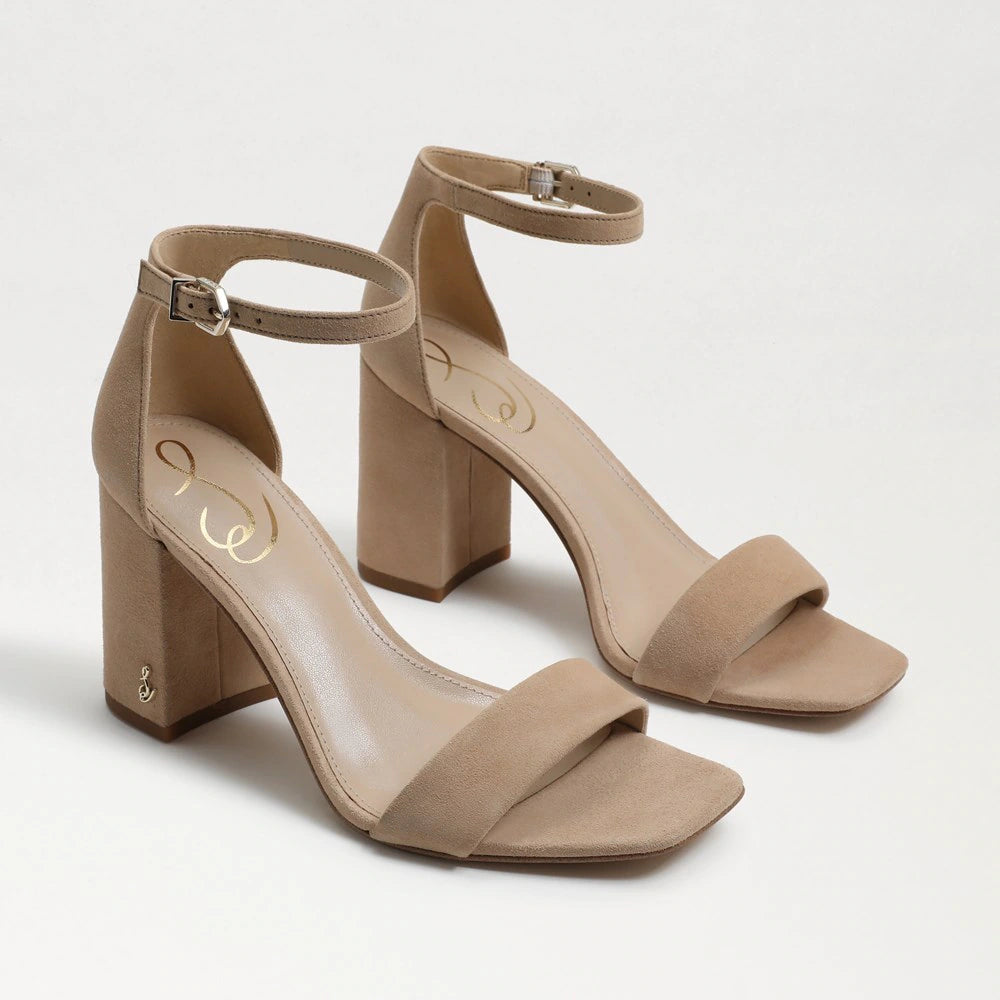 Daniella Block Heel Shoes Sam Edelman Suede Oatmeal 6 