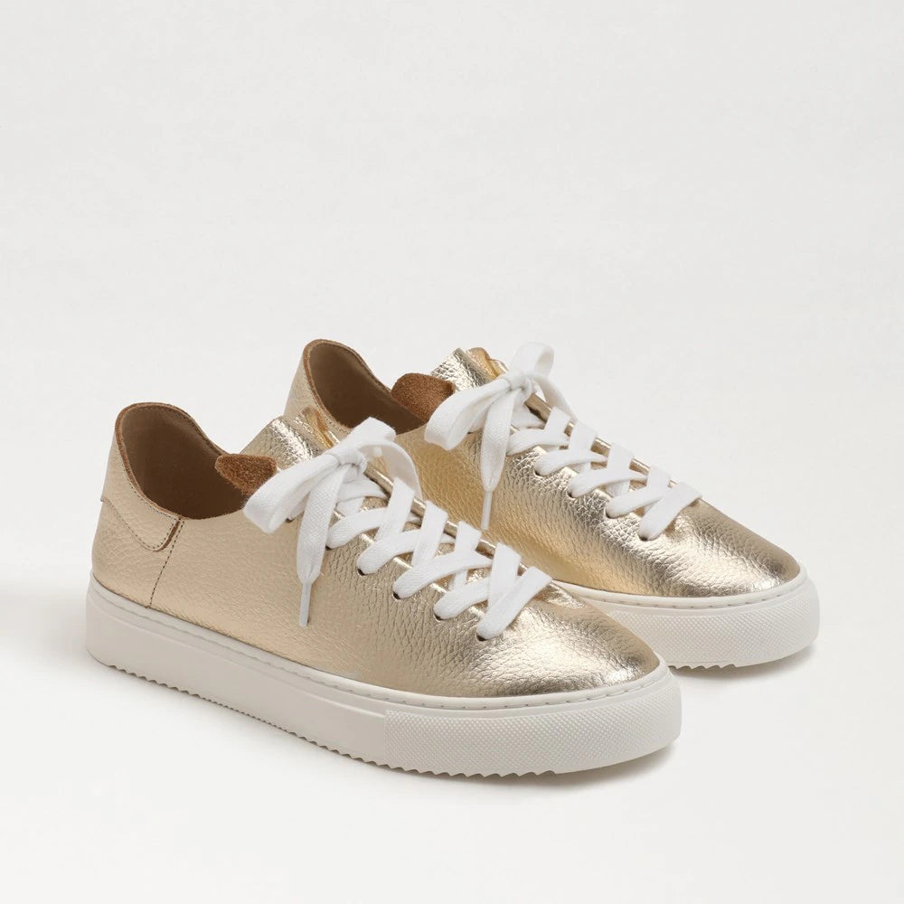 Poppy Lace-Up Sneaker Shoes Sam Edelman Gold 6 