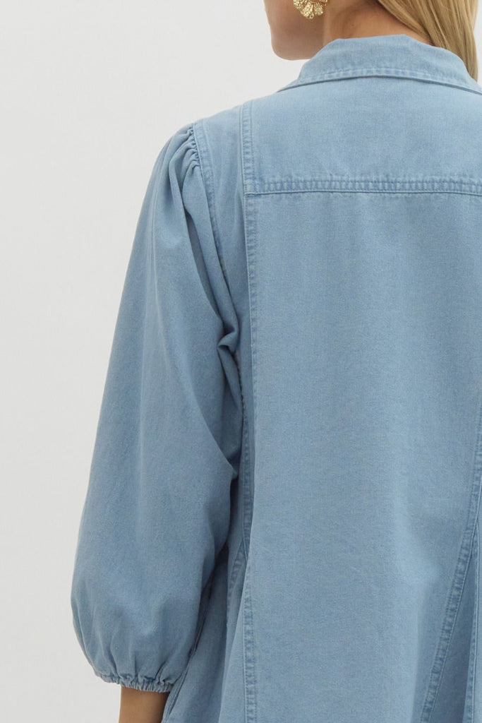 The Moroney Denim Dress Clothing Peacocks & Pearls
