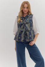 Moonlight Bloom Vest Clothing Peacocks & Pearls Navy S