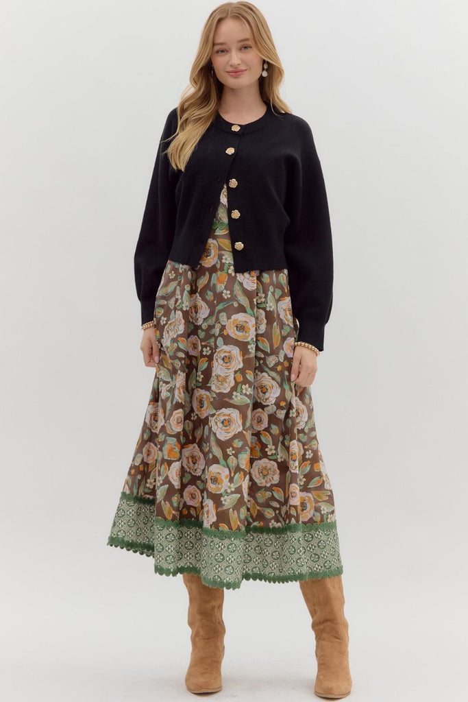 Modern Rose Cardigan Clothing Peacocks & Pearls