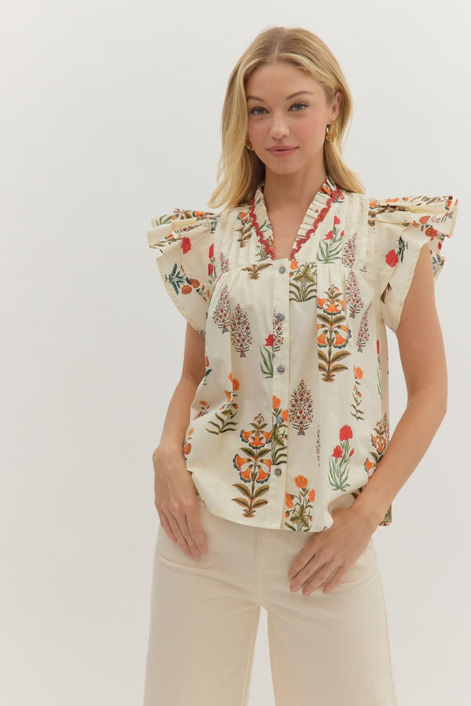 The Briar Blouse Clothing Peacocks & Pearls Cream S