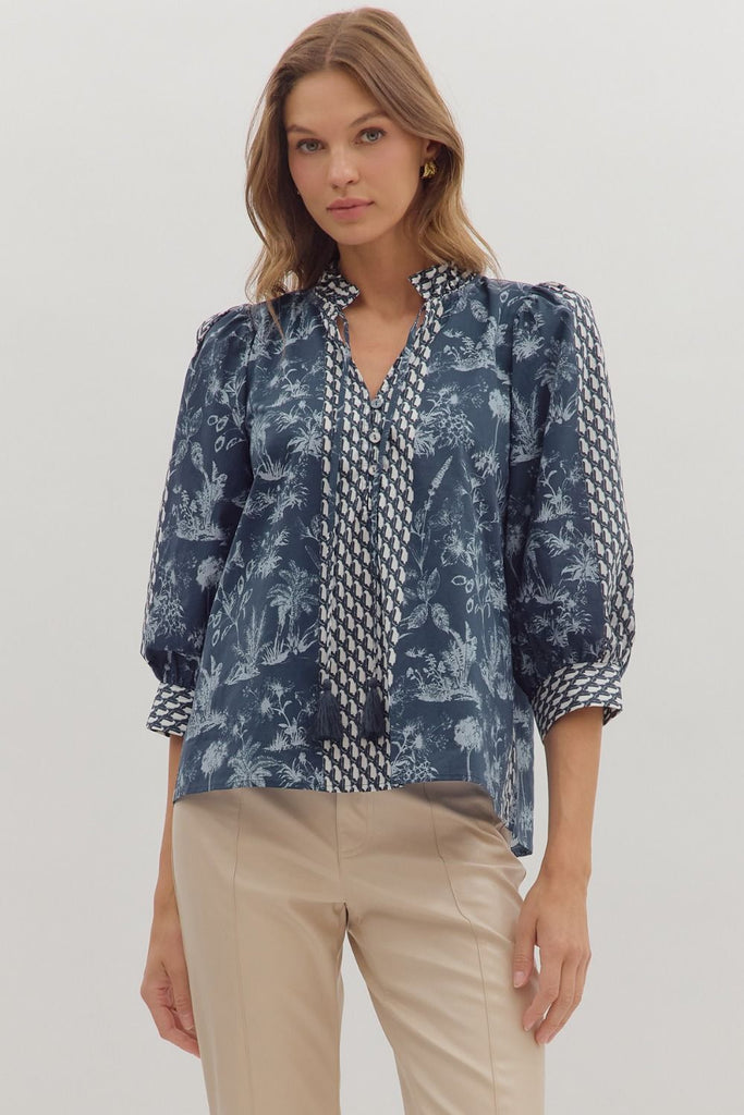 In The Wild Top Clothing Peacocks & Pearls Owensboro Navy S