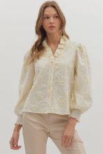 The Charm Top Clothing Peacocks & Pearls Cream S