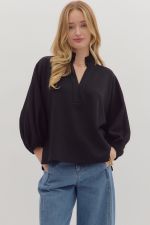 Main Street Top Clothing Peacocks & Pearls Black S