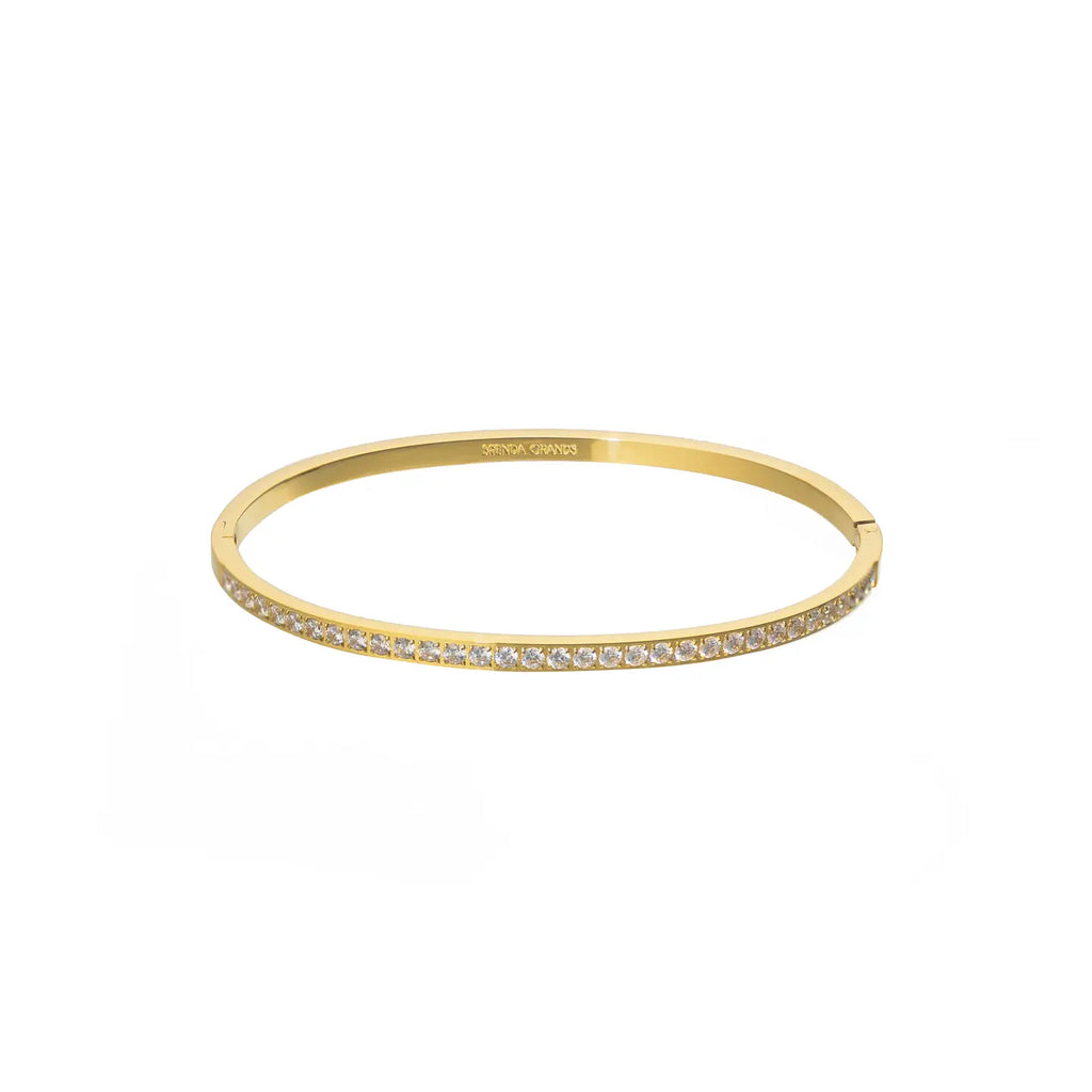 Diamonds Dainty Bangle Jewelry Peacocks & Pearls Gold
