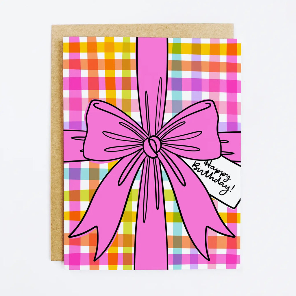 Happy Birthday Gift Bow Card Home Peacocks & Pearls Multi