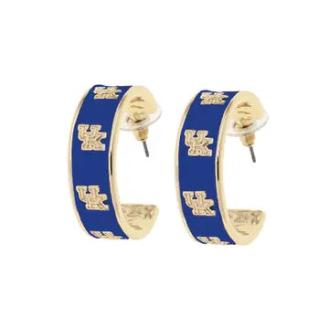 Kentucky Wildcats Enamel Logo Hoop Earrings Accessories Peacocks & Pearls Owensboro