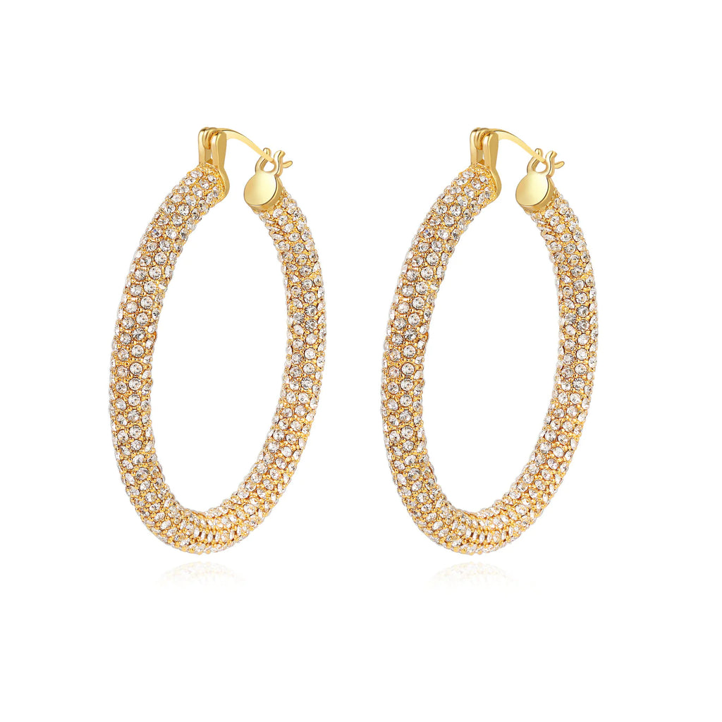 Annabelle Hoop Jewelry Peacocks & Pearls Gold  