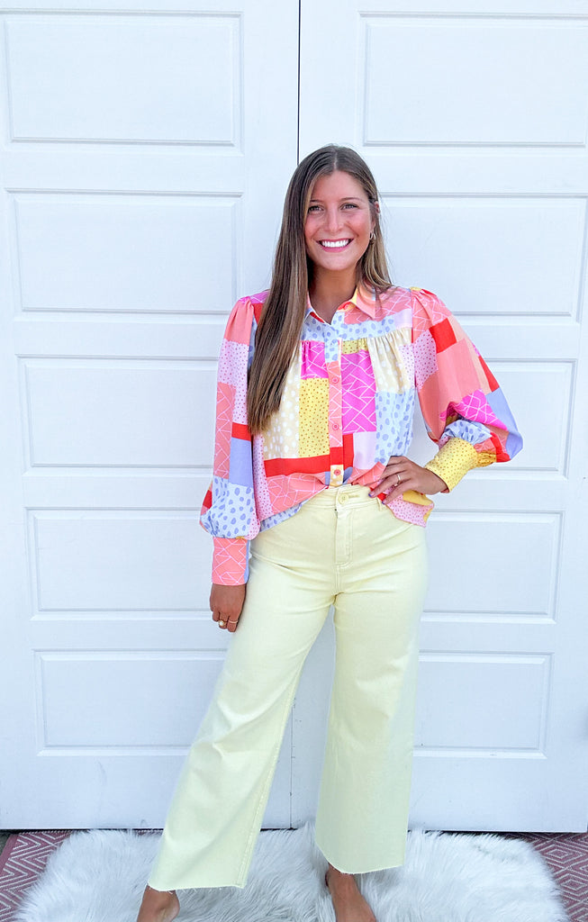Button Up Blouse Clothing Peacocks & Pearls   