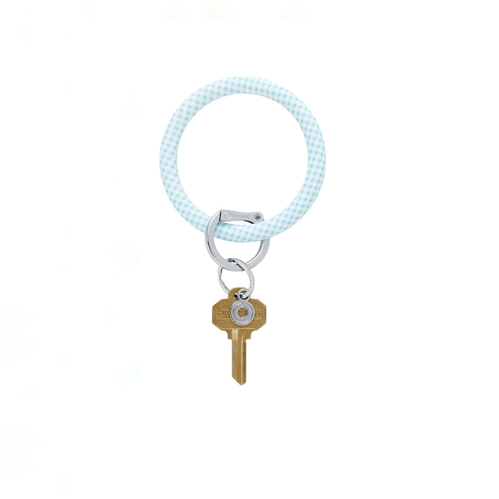 Silicone Big O Key Ring Accessories Peacocks & Pearls Gingham Sweet Caroline Blue  