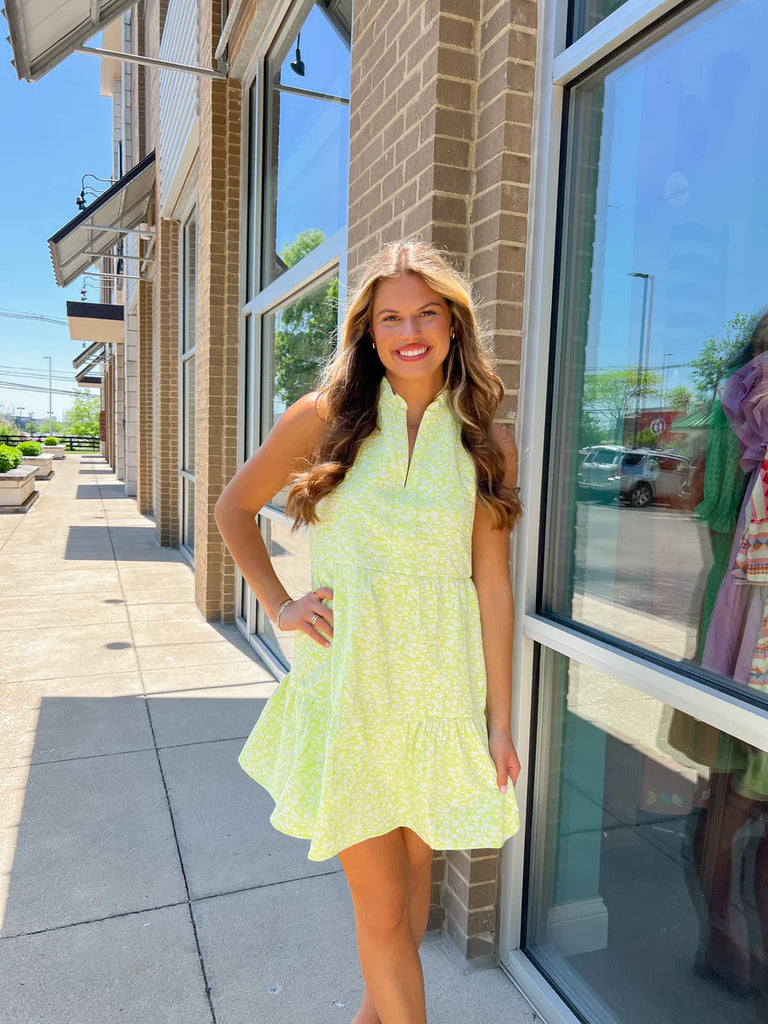 The Posie Dress Clothing Peacocks & Pearls Lime XS 