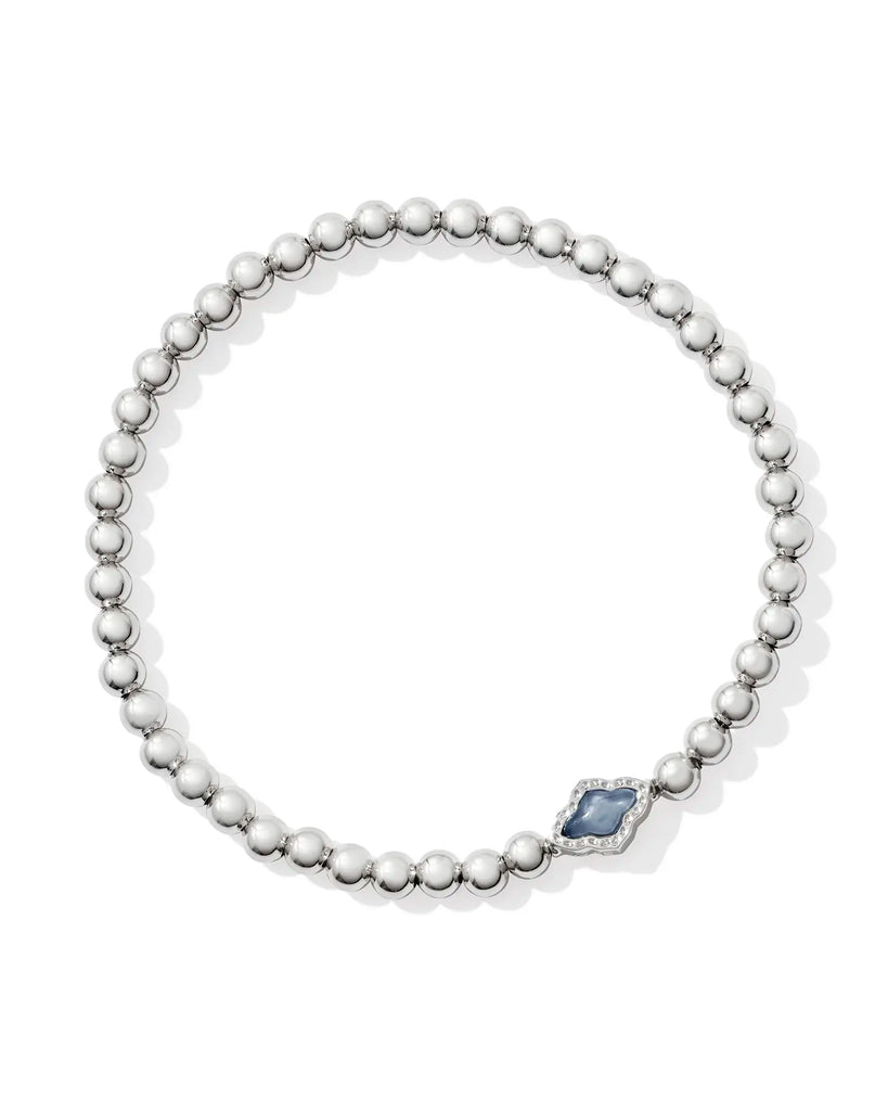 Abbie Beaded Stretch Bracelet Jewelry Kendra Scott Silver Light Blue Mother of Pearl  