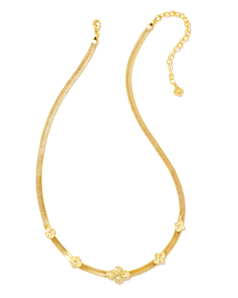 Abbie Herringbone Necklace Jewelry Kendra Scott Gold  