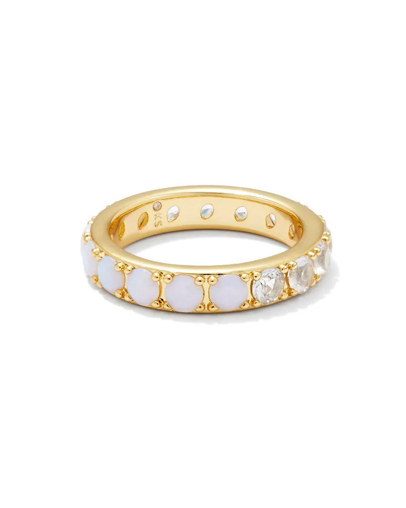 Chandler Band Ring Jewelry Kendra Scott Gold White Opalite Mix 6 