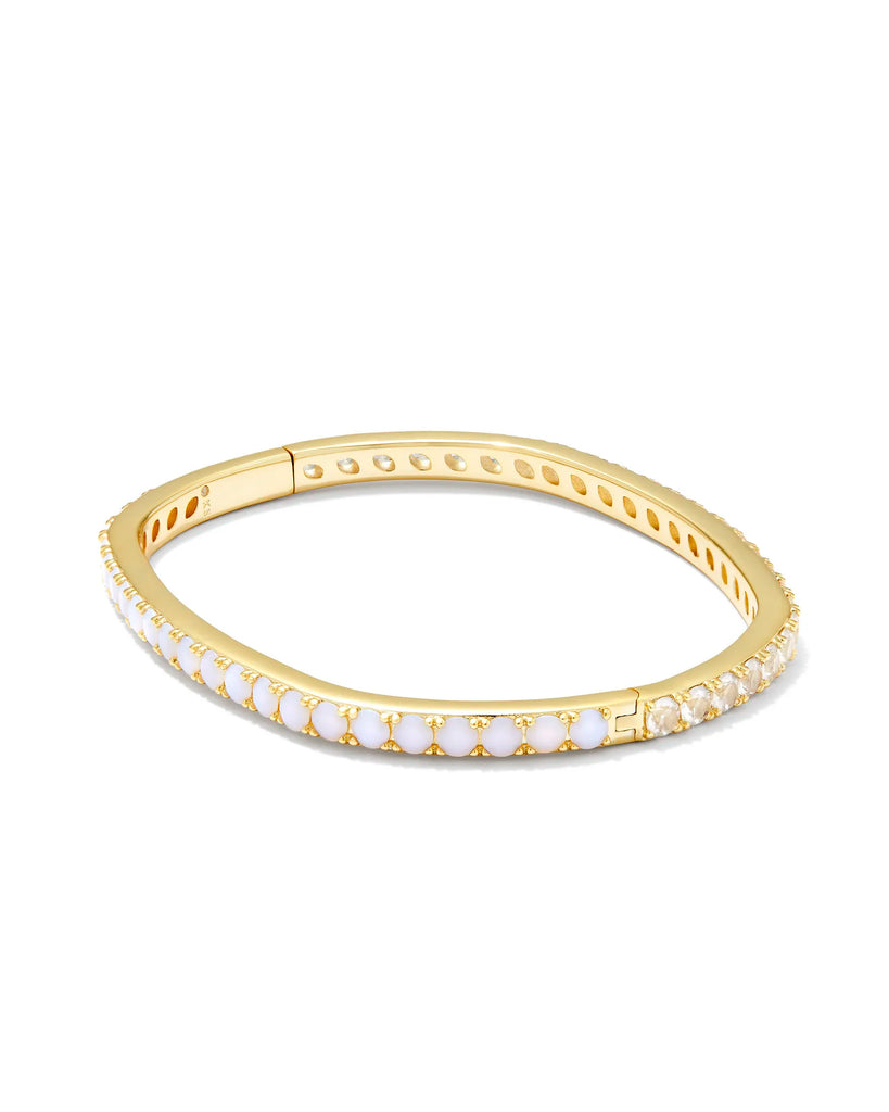 Chandler Bangle Bracelet Jewelry Kendra Scott Gold White Opalite Mix S/M 