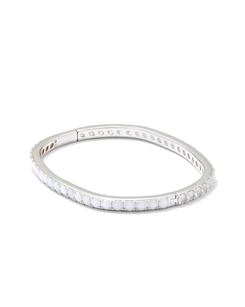 Chandler Bangle Bracelet Jewelry Kendra Scott Silver White Opalite Mix S/M 