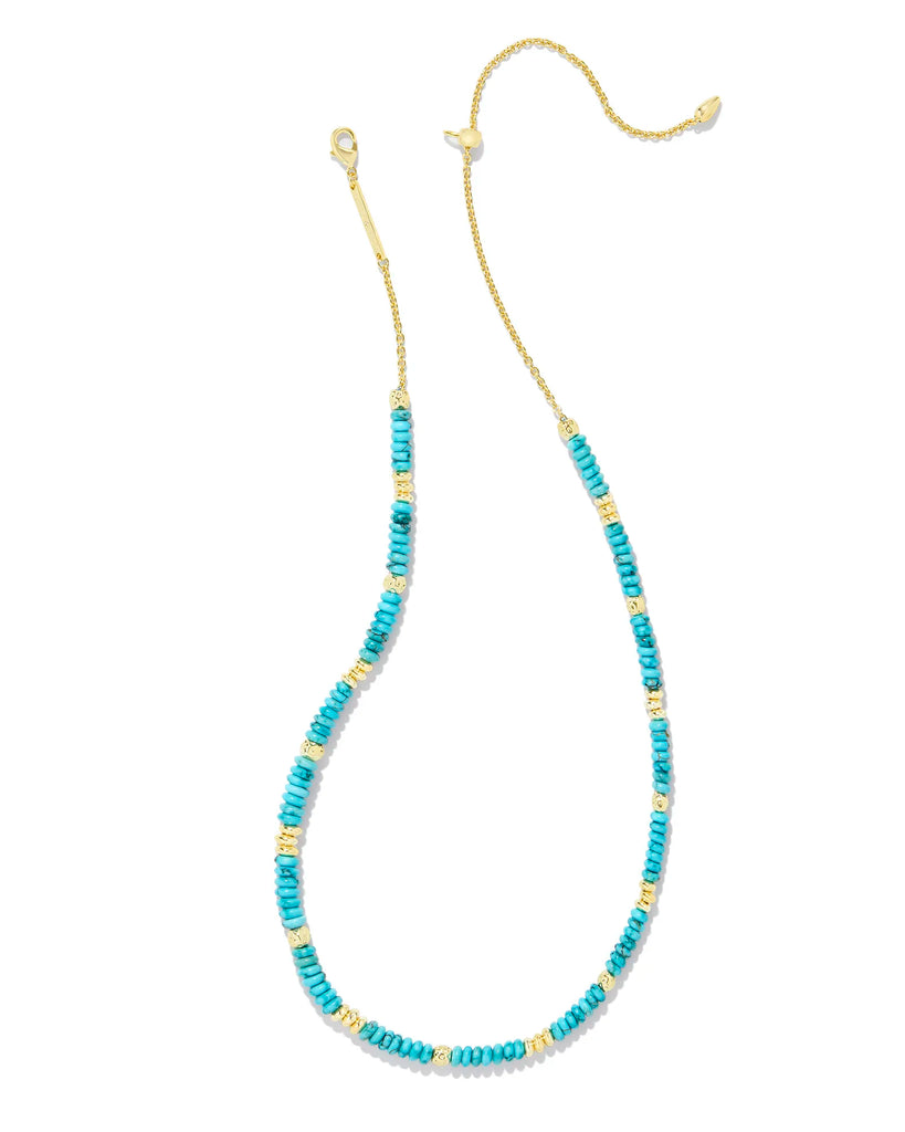 Deliah Strand Necklace Jewelry Kendra Scott Gold Variegated Turquoise  